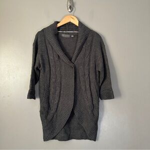 NY Knits Women's Charcoal Gray Cable Knit Sweater